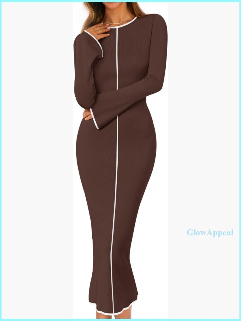Long Bell Sleeve Sweater Dress Bodycon Knit Midi Maxi Formal Casual